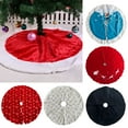 thumbnail image 1 of D-GROEE Christmas Tree Skirt 47 Inch, Large Multi-patterns Cloth Tree Collar, Rustic Indoor Xmas Tree Floor Mat Decorations, 1 of 8