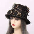 thumbnail image 2 of GRACEART Steampunk Hut Vintage Zylinder Hut mit Brille for Karneval, Hallo, Mottoparty, 2 of 9