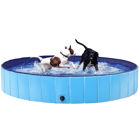 Yaheetech Portable PVC Swimming Pool with Non-slip Bottom for Dogs Cats, XXL, Blue