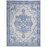 5â€™ x 7â€™ Gray and Blue Persian Medallion Area Rug
