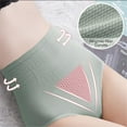 thumbnail image 6 of YWDJ Women's Shaping Briefs Underwear 2 Pack Breathable Lightweight High Waist No Show Ladies Comfortable Solid Color High Waist Warm Belly Hip Lift Thin Waist Panties Underwear Gray,Green M, 6 of 9