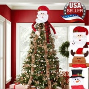 Santa Elk Snowman Christmas Tree Topper Decoration Festival Holiday Tree Ornament