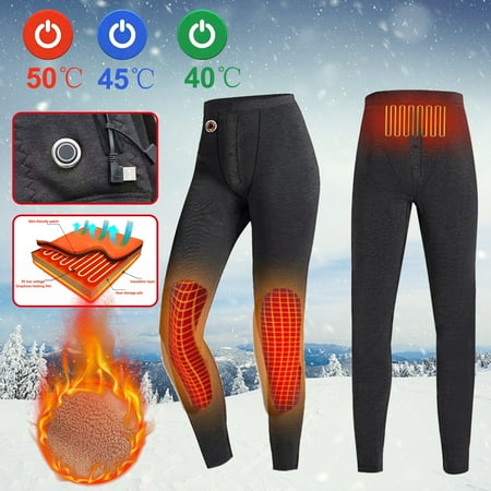 YATLTE Heated Pants for Men Heated Base Layer Pants Battery & Charger Included Fast Heating Thermal Underwear Pants Adjustable Temperature USB Electric