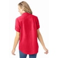 thumbnail image 2 of Woman Within Plus Size Petite Short-Sleeve Button-Down Cotton Seersucker Shirt, 2 of 6