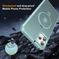 thumbnail image 6 of Compatible with iPhone 11 Pro Max with Magnetic Invisible Ring Kickstand Compatible with MagSafe Lightweight and Translucent Matte Back Shockproof Protective Case Men Women Green, 6 of 14
