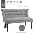 thumbnail image 3 of HOMCOM Upholstered Armless Fabric Loveseat with Button Tufted Design for Living Room with Wood Legs, Gray, 3 of 8