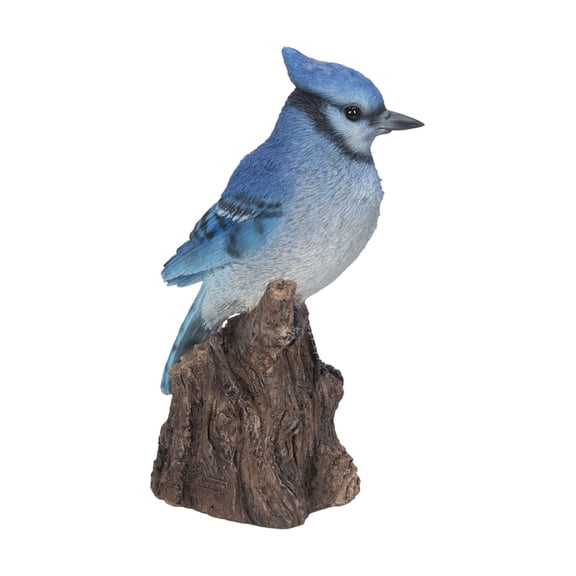 Hi-Line Gifts Battery Operated Blue Jay Outdoor Garden Statue - 6.5"