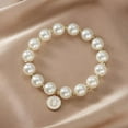 thumbnail image 2 of 2025 New Initial Pearl Bracelet for Women Stretch Bracelets with Letter A-Z Personalized Name Jewelry Gift for Her, 2 of 4