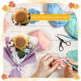 thumbnail image 4 of Ramo de flores de ganchillo Uxcell, girasol tejido a mano con bolsa de regalo para decoración del hogar DIY [Morado], 4 of 6
