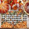 thumbnail image 2 of Fall Placemats Set of 4 Pumpkin Mushroom Place Mats Thanksgiving Placemat Farm Bird Orange Maple Leaves Black Plaid Table Mats for Dining Kitchen Table Dinner Party Home Fall Decorations 13x19, 2 of 8