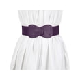 thumbnail image 6 of INSPIRE CHIC Women's Elastic Waist Belt Interlock 8-shaped Faux Leather Stretchy Dress Belts 85cm/33.5" Yellow & Purple, 6 of 7