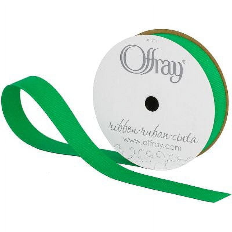 (3 pack) Offray Ribbon, Emerald Green 5/8 inch Grosgrain Polyester Ribbon, 18 feet