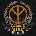 thumbnail image 2 of Celestial Dreamer Cosmic Peace Sign Women's Long Sleeve T Shirt Brisco Brands S, 2 of 5
