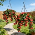 thumbnail image 4 of HCBY Hanging Baskets for Plants, 2Pcs Faux Crepe Myrtle Hanging Baskets, Weather Resistant Artificial Hanging Plants, Spring Summer Outside Porch Decor, 4 of 4