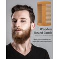 thumbnail image 2 of Set de peines para barba Zilotusnte de madera, doble cara, 4 unidades, 2 of 6