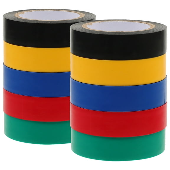Himition 10 Rolls Electrician Tapes Colored Electrical Tape Multi-functional Electrical Tape for Indoor Outdoor 10m
