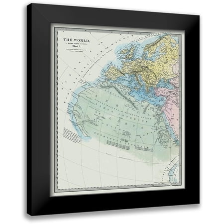 Chapman 12x14 Black Modern Framed Museum Art Print Titled - World known to Ancients Europe Africa