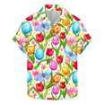 thumbnail image 3 of JURANMO Easter Button Down Shirt for Men Funny Easter Eggs Print Short Sleeve Hawaiian Bowling Shirts Easter Day T Shirts White XXL Flash Sales, 3 of 6