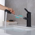 thumbnail image 4 of KAIYING Robinet de Lavabo de Salle de Bain à une Poignée avec Pulvérisateur Extractible, Bec Rotatif, Mitigeur de Lavabo à Bec Rétractable pour Eau Chaude et Froide (Régulier, Noir), 4 of 6