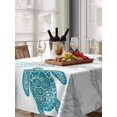 thumbnail image 6 of Turquoise Coastal Table Cloth, Nautical Summer Beach Coral Sea Turtle Waterproof Tablecloth for Rectangle Tables, Reusable Washable Fabric Table Cover for Restaurant Kitchen Dining Tables 60"x84", 6 of 6