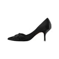 thumbnail image 2 of Nina Womens Blakely Satin Evening D'Orsay Heels Black 7.5 Medium (B,M), 2 of 4