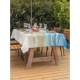 thumbnail image 2 of Outdoor Tablecloth with Umbrella Hole and Zipper, Blue Summer Beach Rectangle Table Cloth 60x120 Inch Waterproof Tablecloth, Nautical Coastal Beige Seaside Picnic Table Cover for Patio Camping, 2 of 7