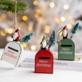 thumbnail image 4 of 1pc Iron Christmas Tree Ornament Xmas Hanging Pendant Decor Xmas Mailbox Metal Santa Mailbox Resin Christmas Gnome Decoration, 4 of 5