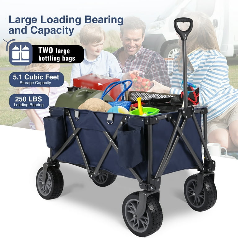 REDCAMP Collapsible Wagon with Big Wheels Heavy Duty Folding