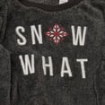 thumbnail image 2 of Womens Plush Gray & Red Snow What Christmas Holiday Pajamas Sleep Set XX-Large, 2 of 3