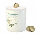 thumbnail image 3 of Llama Piggy Bank, Abstract Alpaca in the Rain Cactuses Brush Strokes Effect Illustration, Ceramic Coin Bank Money Box for Cash Saving, 3.6" X 3.2", Multicolor, by Ambesonne, 3 of 4