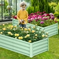 thumbnail image 3 of 2 Pack Galvanized Raised Garden Bed Kit, Galvanized Planter Raised Garden Boxes Outdoor, Oval Metal Raised Garden Beds for Vegetables, 3 of 10