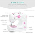 thumbnail image 5 of Best Choice Products 6V Portable Sewing Machine, 42-Piece Beginners Kit w/ 12 Stitch Patterns - Pink/White, 5 of 8