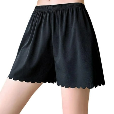 Wdfiry Boxer Briefs for Women Comfort Solid Color Stretchy Elastic Waist Boyshort Underwear Casual Loose Fit High Waist Panty