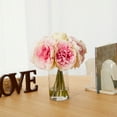 thumbnail image 3 of Nearly Natural Pink 11" Peony Bouquet Artificial Plant in Glass Vase, 3 of 3
