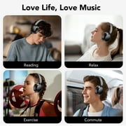 Hybrid Active Noise Cancelling Headphones -53dB, Bluetooth Headphones 5.4, 60H Playtime Wireless Earbuds, Bass Boosted by 90%, Clear Call, Comfort Fit Over Ear Headphones for Travel Home Office PC