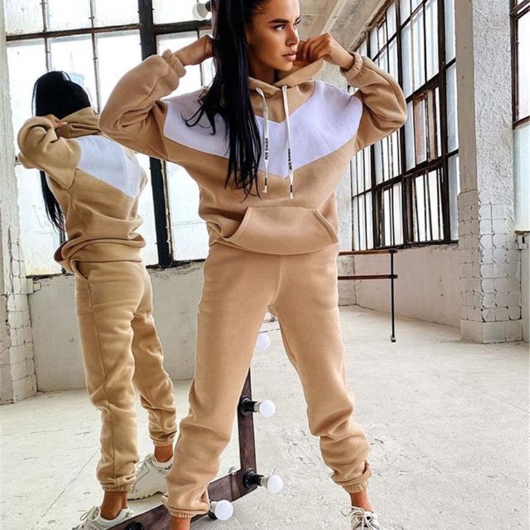 Women Tracksuit Jogging Top Bottom Sport Sweat Suit Trousers