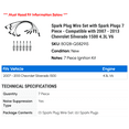 thumbnail image 2 of Spark Plug Wire Set with Spark Plugs 7 Piece - Compatible with 2007 - 2013 Chevy Silverado 1500 4.3L V6 2008 2009 2010 2011 2012, 2 of 2