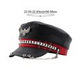 thumbnail image 7 of Hsqqdc Unisex Spike Studded Cap PU Leather Flat Top Peaked Hat Vintage Captain Sailor Hat, 7 of 7