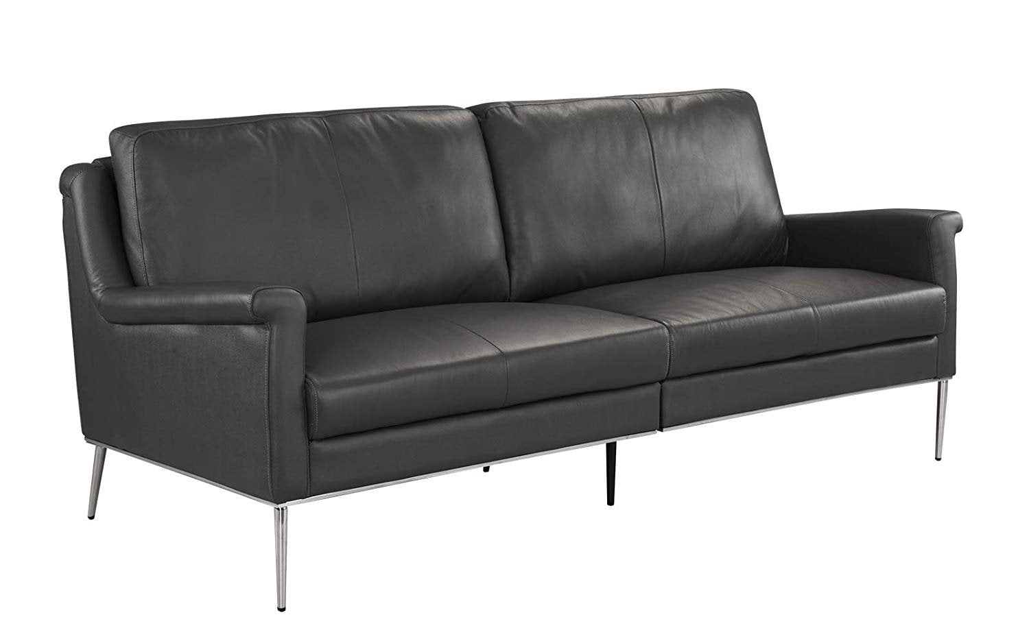 Midcentury Leather Sofa Living Room Couch Blue Com