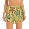 thumbnail image 3 of Uemuo Floral with Butterflies Pattern Women's Athletic Shorts High Waisted Running Shorts with Liner Pockets Gym Elastic Workout Shorts-Large, 3 of 9
