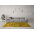 thumbnail image 3 of Ahgly Company Machine Washable Indoor Square Oriental Yellow Industrial Area Rugs, 3' Square, 3 of 4