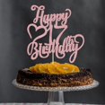 thumbnail image 4 of Topper para pastel AROKIPPRY con brillo rosa dorado, Feliz 17.º, 4 of 7