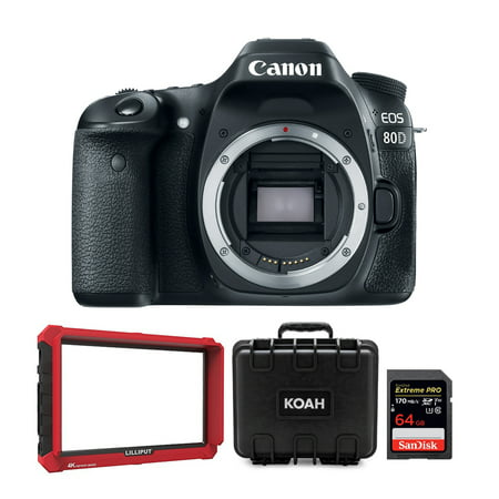 Canon EOS 80D DSLR Camera (Body Only) with Lilliput 7-inch Field Monitor 