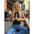 thumbnail image 5 of LMLYSoH Women Lace Tank Tops Slim Fit Cut Out Crewneck Sleeveless Crop Vest Trendy Summer Streetwear, 5 of 8