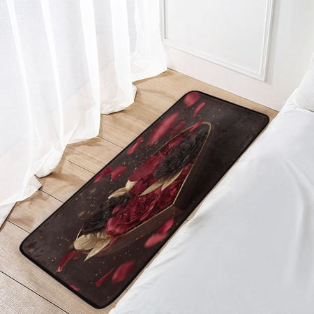 39x20 Inch Non-Slip Floor Mat Hallway Runner Rug Entrance Floor Mat Runner for Kitchen and Living Room Elegant Heart-shaped Gift Box