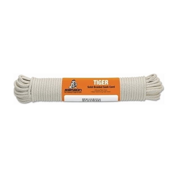 Tiger Sash Cord™, 600 lb Capacity, 100 ft, 3/8 in dia, Cotton, White
