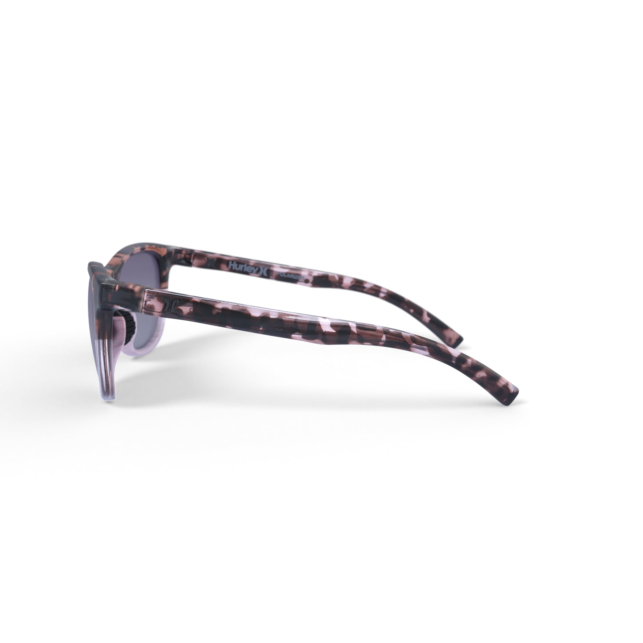 Hurley Palm Springs - HSL3001PS_651, round sunglass, pink crystal/demi frame & smokey rose gradient polarized lens + ar coating