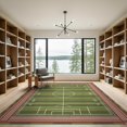 thumbnail image 2 of ODIKA 9'x12' Washable Area Rug Low Pile, Flatwoven, Football Gridiron Car Markings Striped Rectangle Field Rugby for Great Room, Indoor Concept, Large Living, 2 of 7
