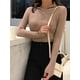 thumbnail image 4 of Suéter de cuello alto con cremallera para mujer, jersey de punto, cuello alto, básico, para otoño e invierno, ajustado, color negro, 2024, 4 of 5