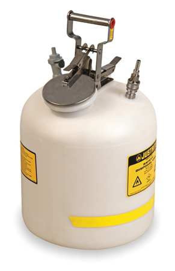 JUSTRITE BY12755 5 gal. White Polyethylene, Polypropylene HPLC Waste